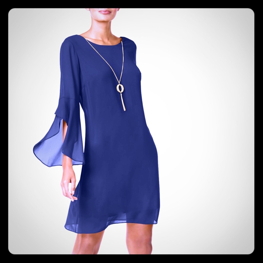 Thalia Sodi Flared Sleeve Necklace Dress